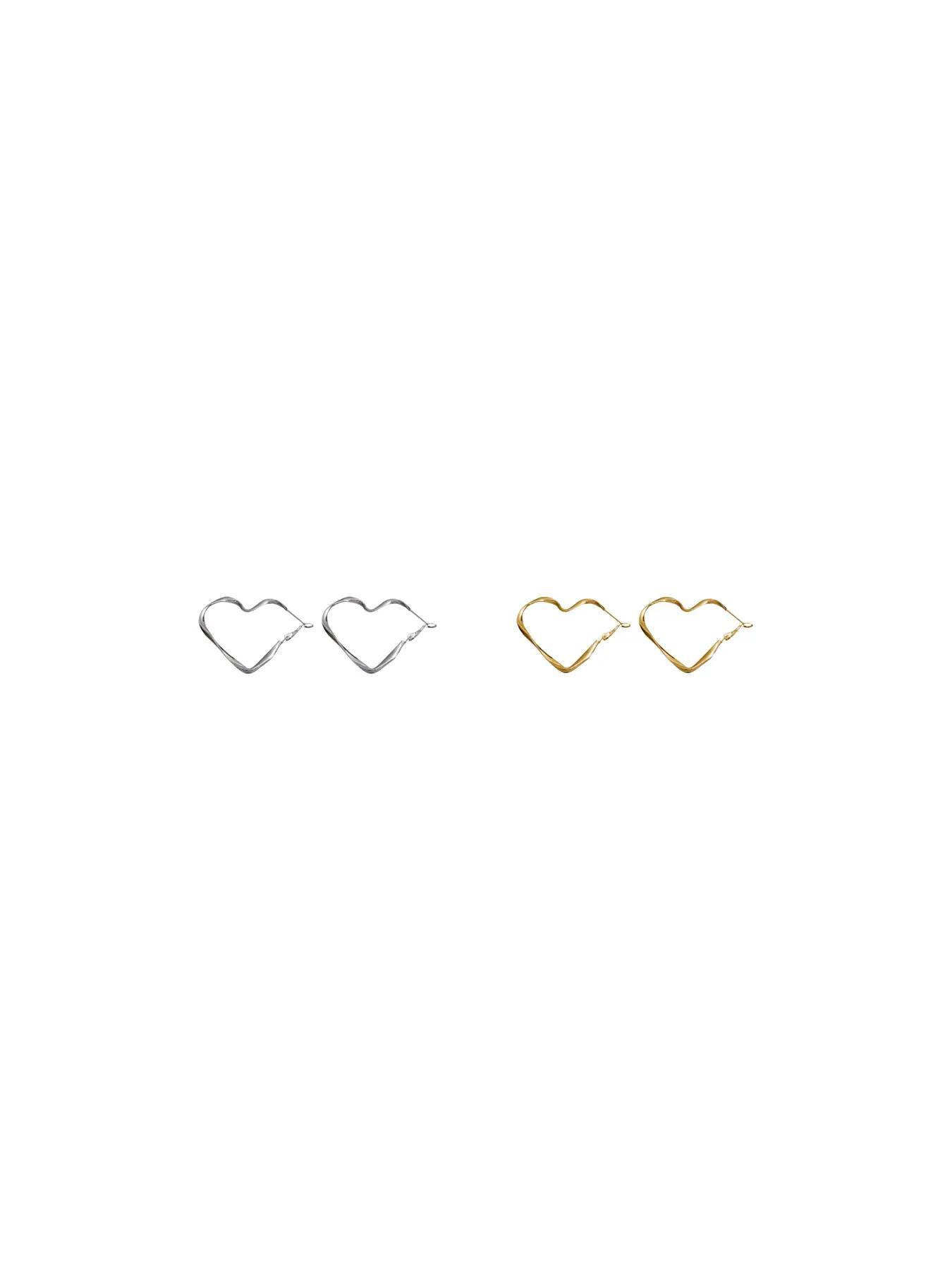 Summer 2024 Trendy Versatile Irregular Heart Design Hoop Earrings, Heart Shaped Earrings, Fashion Casual Alloy Accessories Jewelry Gift for Women