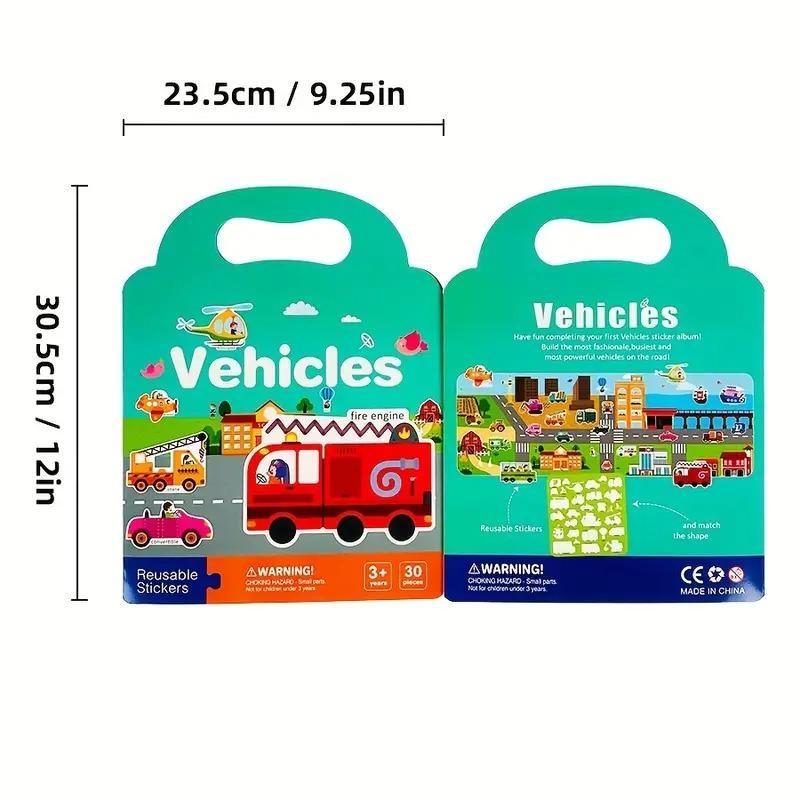 Reusable Sticker Book, Sticker Album, 1/6 Counts Waterproof Double-sided Design Sticker Book, Educational Toy for Kids, Art Stickers, Perfect for Gifts