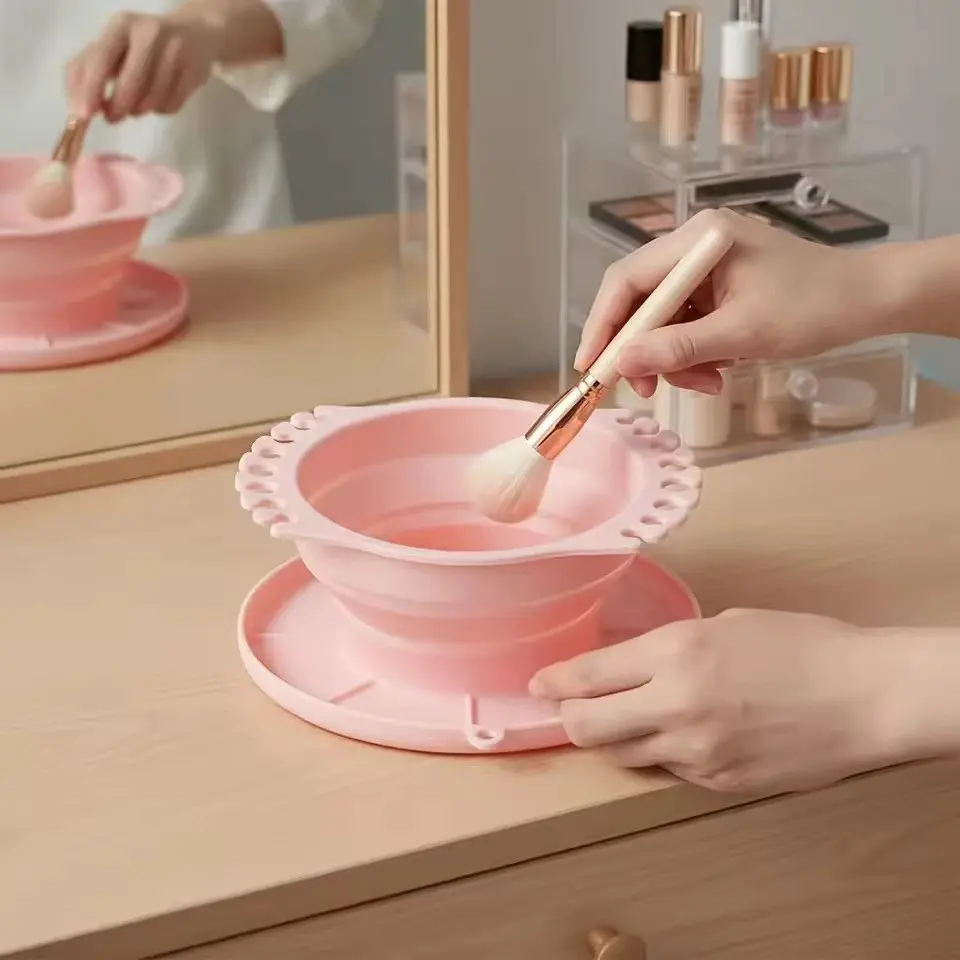 Silicone Multi-Functional Pen Cleaning Cup, Foldable Paint Brush Holder, Portable Watercolor Brush Container, Wholesale Available