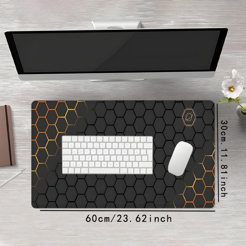 Thickened Honeycomb Pattern Gaming Mouse Pad, Non Slip Mousepad, Non-slip Rubber Base Mouse Pad, Universal Stitched Edges Keyboard Mouse Mat, Desk Pad for Office and Home