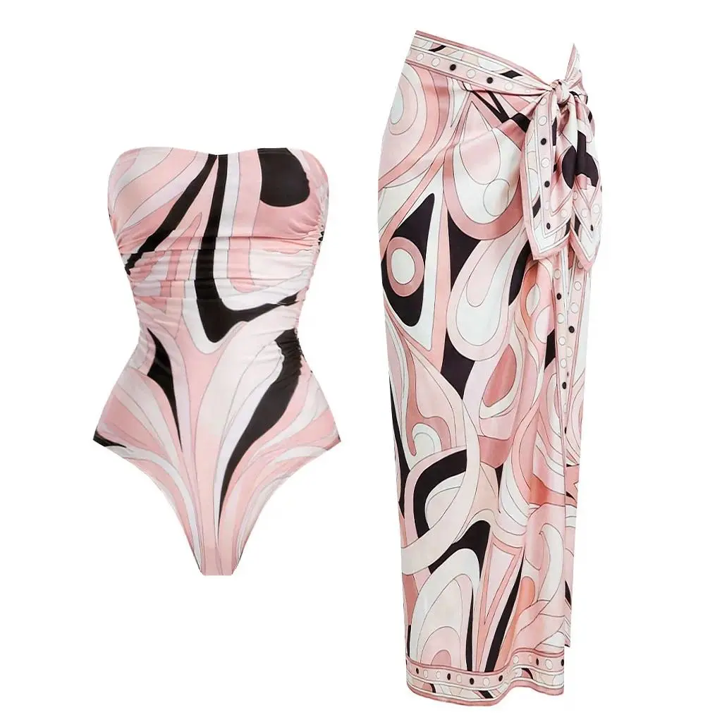Women's 2-Piece Halter Neck Push Up Printed Bikini - Anti-Odour, Breathable Sports & Outdoor Swimwear for Beach Use