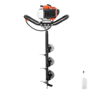 Post Hole Digger Auger, 43cc 1250W Gas Powered Earth Digger With 8-Inch Auger Drill Bit, 30-Inch Long Alloy Steel Auger Shaft For Farmland, Garden, And Planting, EPA Certification.