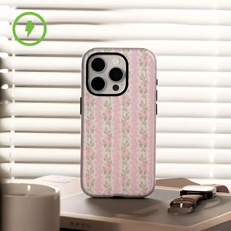 LoveShackFancy Peony Rubber Smartphone Case - Durable, Shockproof Wireless Protection Cover, Mobile Phone Accessory for iPhone 12,13,14,15,16,17, Plus, Pro Max Devices