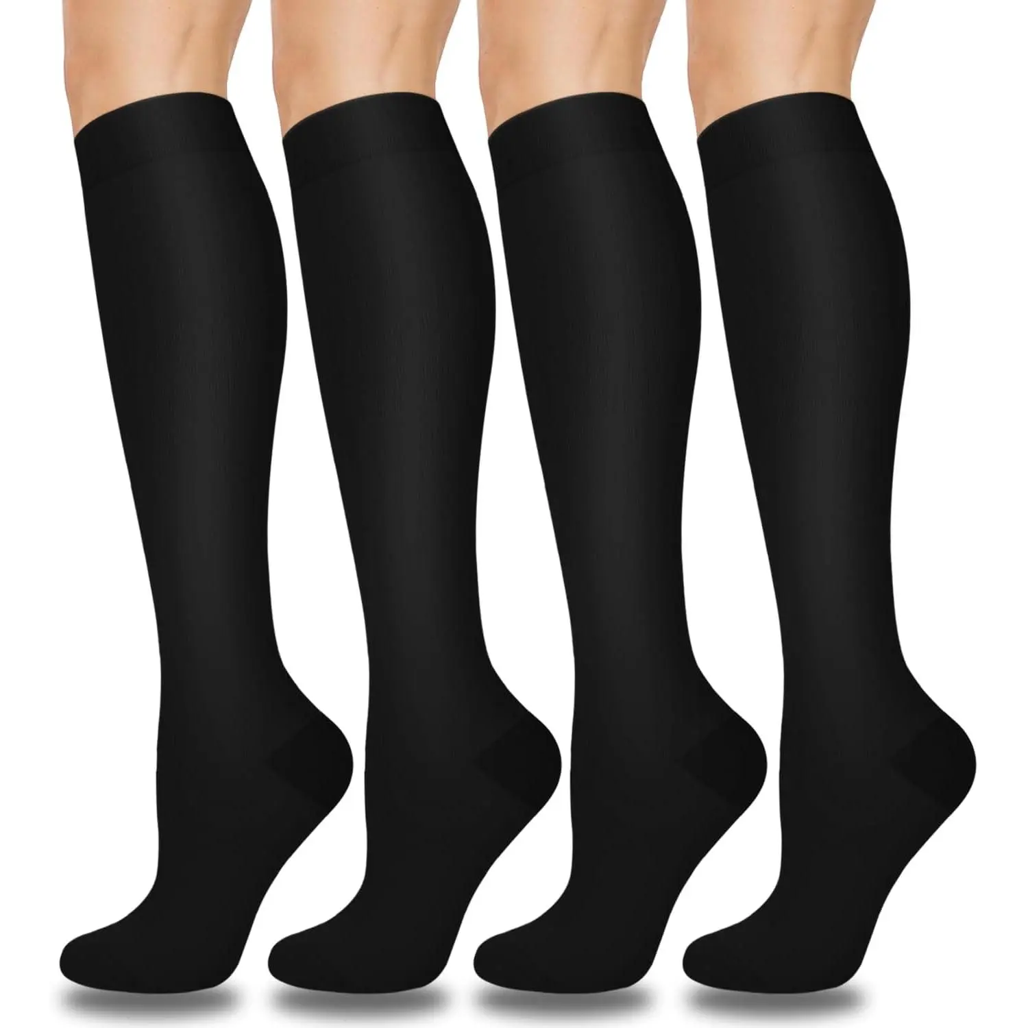 Compression Socks  Women & Men 4 Pairs, Best Support  Nurses Running Travel
