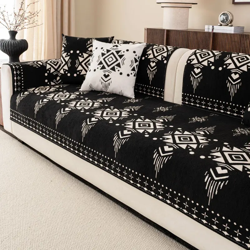 1pc Chenille Sofa Cushion, Fashionable Simple Scratch-Resistant Slip-Proof Pet-Friendly, Multi-Color Furniture Protector, Sofa Couch Protector