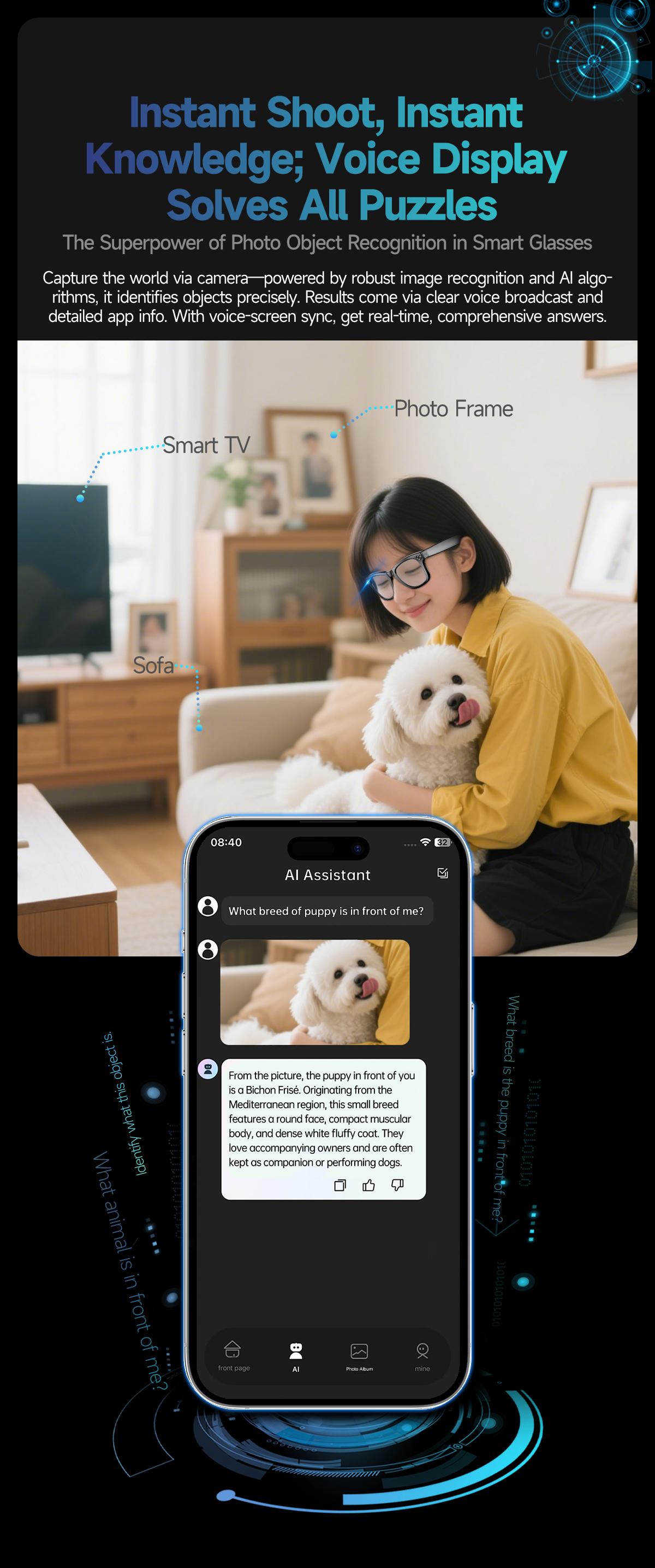 2026 New Upgrade Smart glasses  Bluetooth Camera Sunglasses with Voice Assistant Video Recording AI Photo Recognition  Call Translation   Men Women