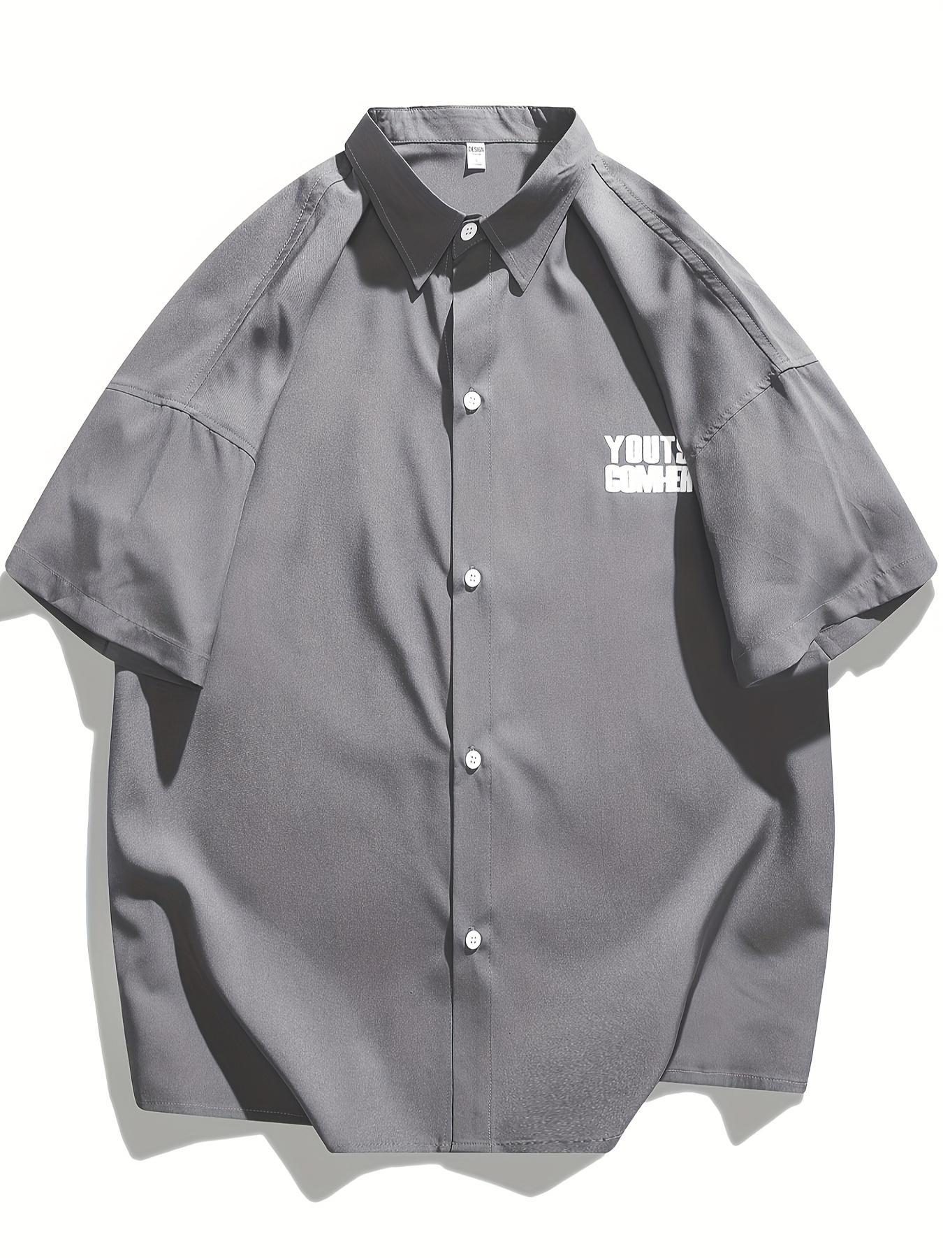 NewBdhjydb Casual Short-Sleeve Shirt, Trendy And Stylish Summer Japanese Lettered Top Jacket for Men.