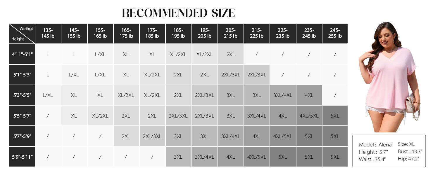 【XL-5XL】Imily Bela Curve Womens Plus Size V Neck T Shirts Short Sleeve Summer Dressy Casual Tunic Tops Loose Fit Tees Blouse