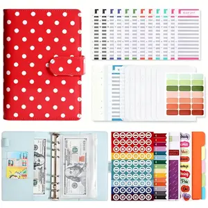 A6 Budget Binder with 12 Budget Cards, 12 Zipper Envelopes, 1 Sticky Note, Refillable Loose-Leaf Notebook, Premium Thick Paper, Daily Planner, Study Journal