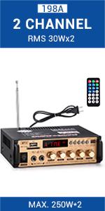 S-288 4 CH Bluetooth 5.0 Home Audio Amplifier, RMS 45Wx4, Max 600W HiFi Stereo Power Amplifier USB, SD, FM Class D Speaker Amp for Home Theater Karaoke, with Power Adapter & Rete Control