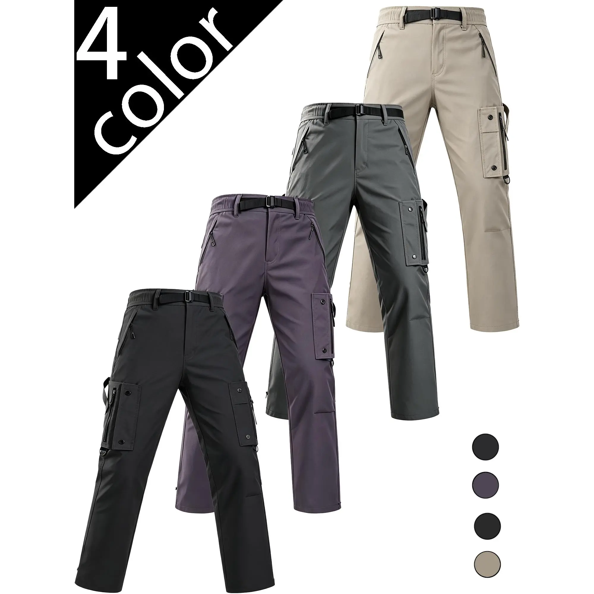Summer new trendy sports pants with multiple pockets, loose fit, plus size cargo pants, men's tactical casual pants