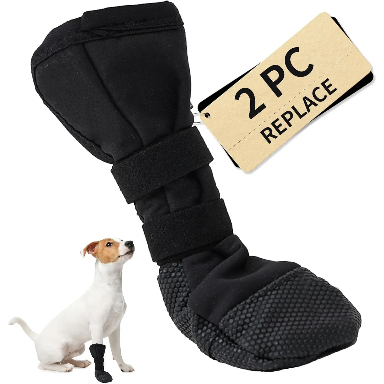 Dog Paw Wound Recovery Boots (2-Piece Set, Large Size) - Lick-Proof Protectors, Non-Slip Pet Shoes with Self-Adhesive Strap, Soft Fabric Footwear for Medium-Large Dogs, Two Piece Set