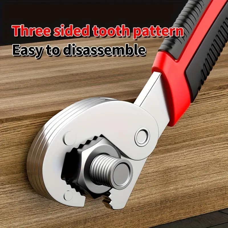 Heavy-Duty Double End Pipe Wrench & Pliers Combo, High Hardness Steel, Anti-Slip, Multi-Functional Hand Tool for Plumbing & Auto Repair