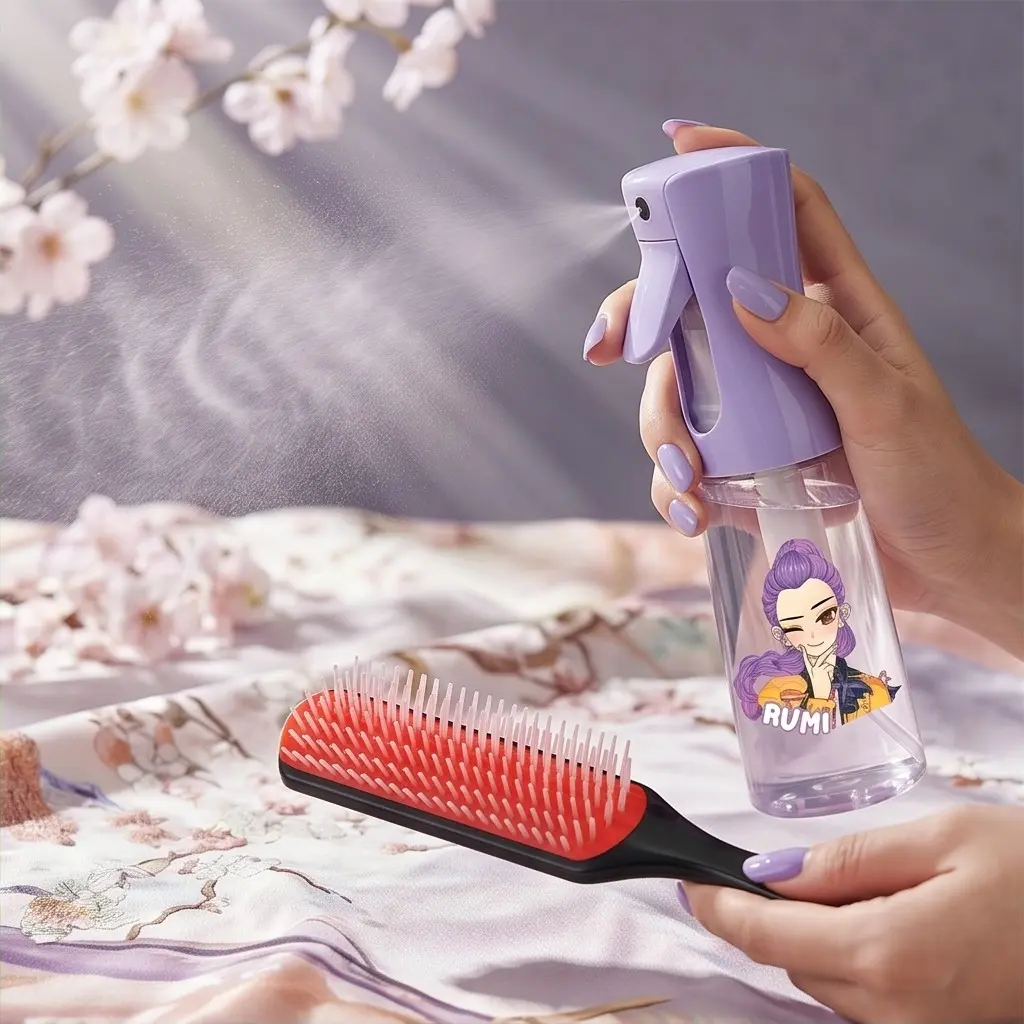 2pcs Spray Bottles + Hair Comb, Fine Mist Sprayer 6.8oz/200ML, Multiple Colors, Ideal for Cleaning, Styling, Plant Care, Barber Shops