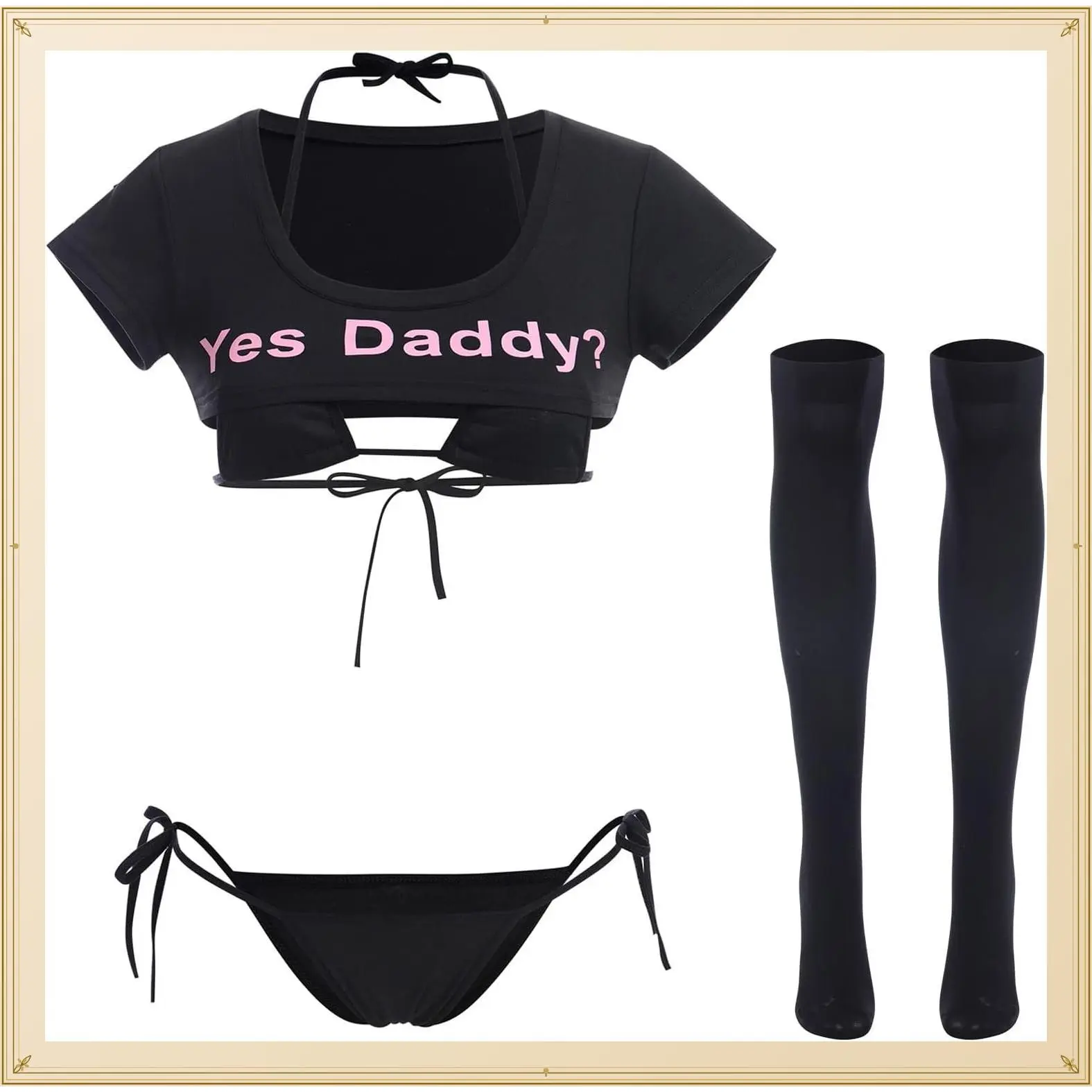 Women Cute Kawaii Striped Bikini Lingerie set Micro Tiny Bra G-string Panty/Garter Belt 2Pcs / 3Pcs UnderwearGift