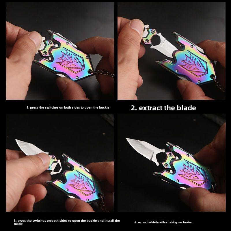 Mini Keychain Pendant, Transformers Pocket Knife For Carrying Around, Multifunctional Utility Knife For Opening Packages And Boxes