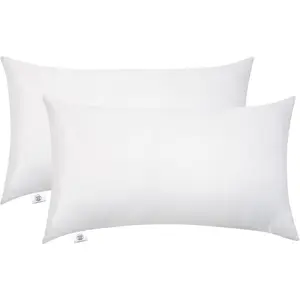 18ACTIVEKITThrow Pillow Inserts 30 x 50cm (12" x 20"), Cushion Inserts, Hollowfibre Filling for Sofa, Bedding Cushion Pads (Pack of 2)