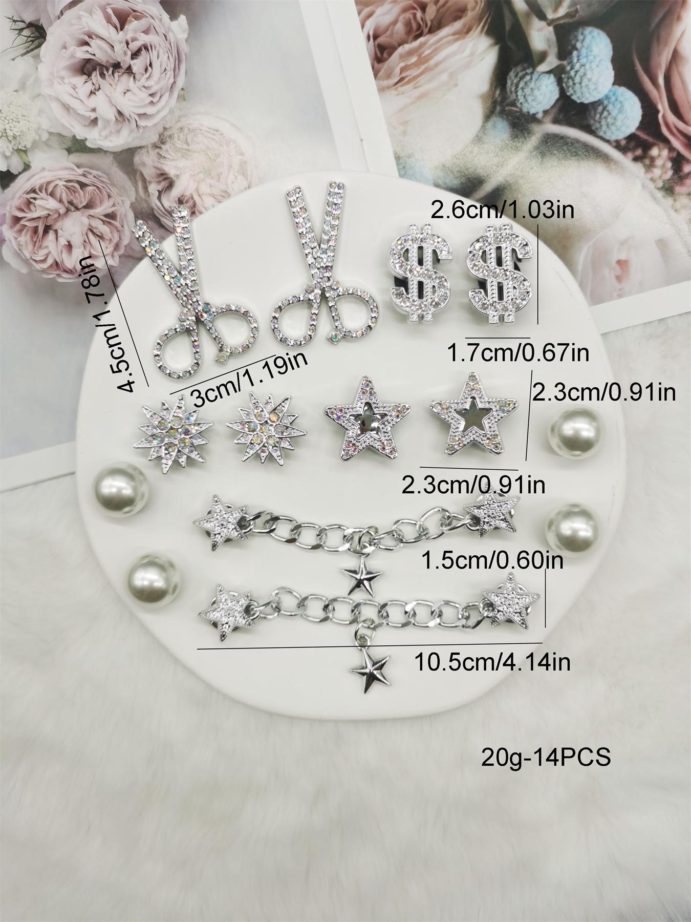 Cute Star & Chain Design Shoe Charms, Footwear Charms, Rhinestone ...