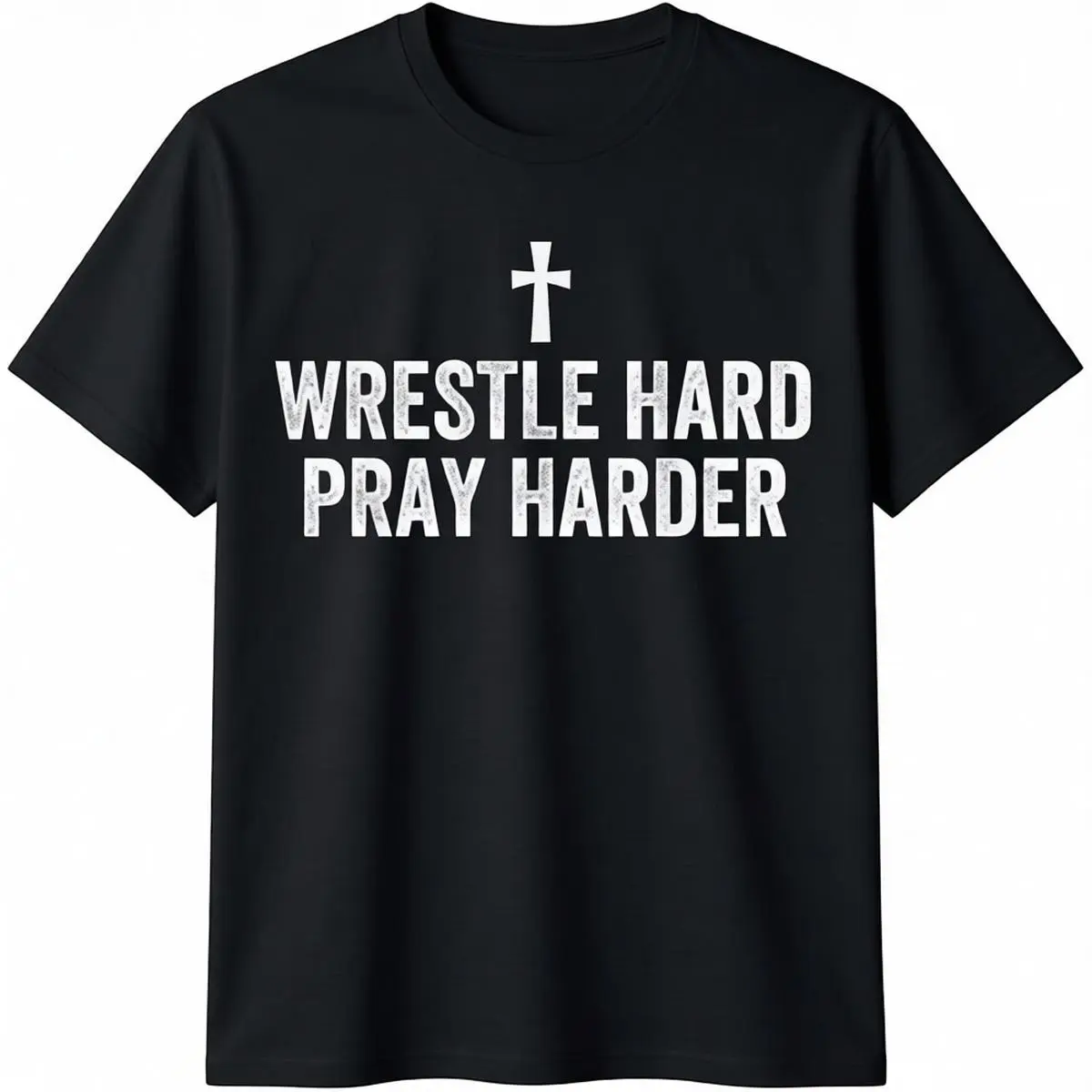 Christian Wrestling Graphic T-Shirt for Faithful Athletes, Unisex Short Sleeve Heavy Cotton Streetwear Top, Shortsleeve, Basic, Fashion, Menswear