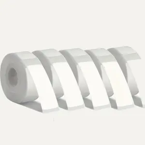 5 Rolls 15x50mm Label Paper, 130 Sheets/roll, Phomemo D30 Thermal Self-Adhesive Labels, Compatible with Phomemo D30 Printer