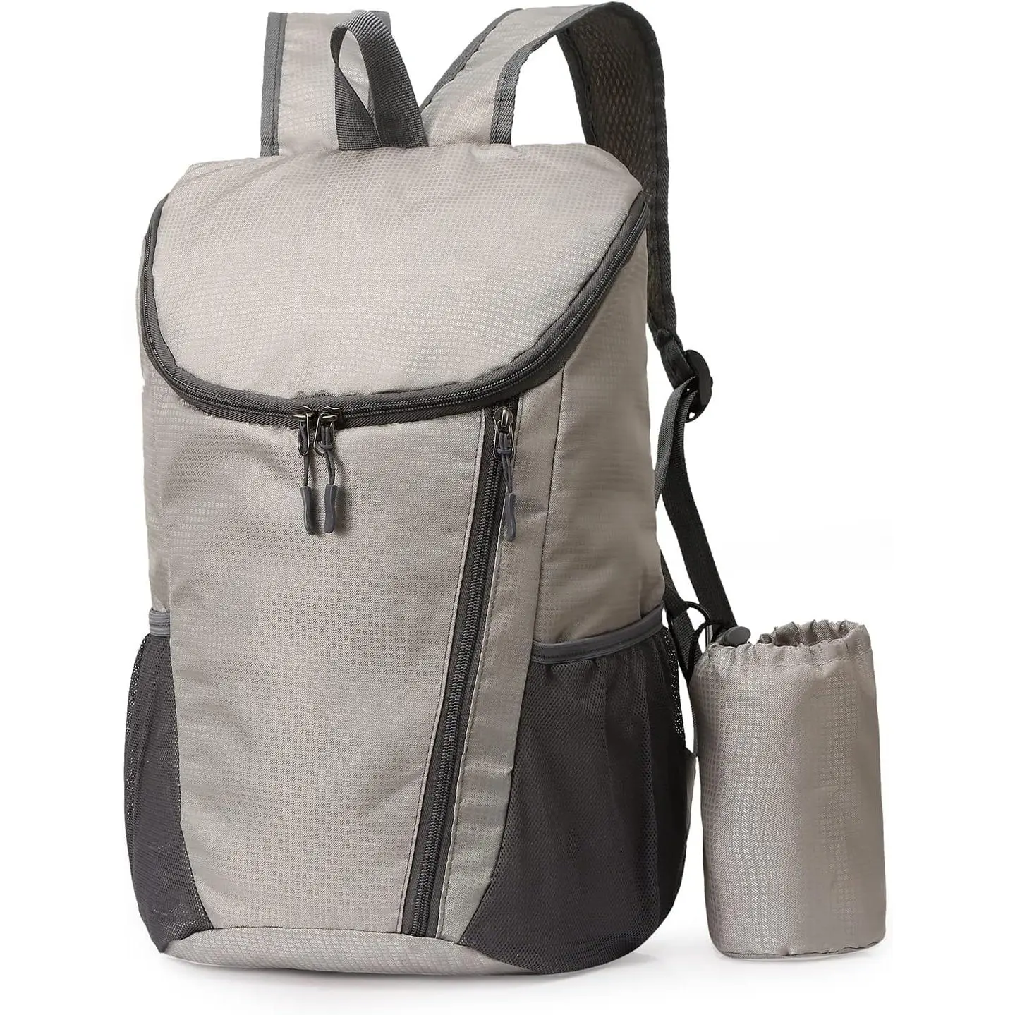 Hiking Backpack,  and Wear-resistant Lightweight Backpack Packable,Outdoor Travel Camping Daypack Foldable-GERY