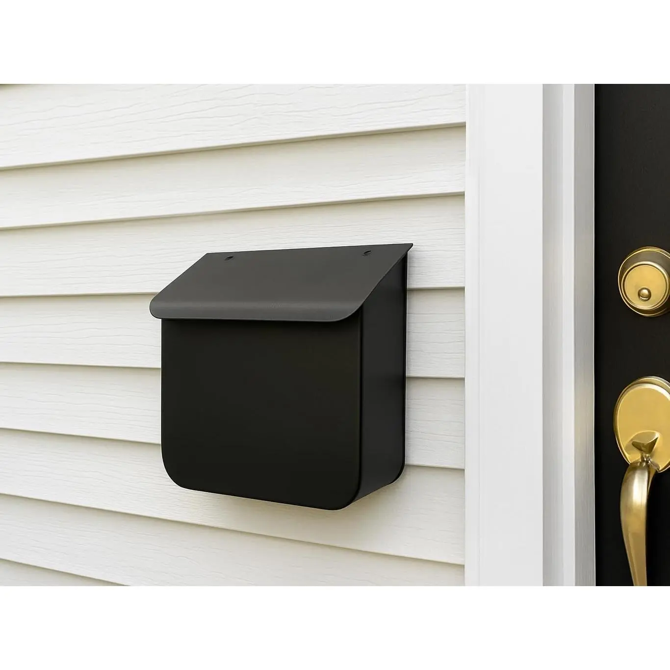 Gallery Wall Mount Mailbox, 10.5 x 4.5 x 10.25 inch, Metal Mailbox for Outdoor Use, Waterproof Mailbox – Black Finish, MB-7500 Series