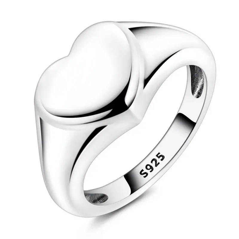 Original 925 Sterling Silver Sparkling Heart Ring For Women Girls Jewelry Birthday Anniversary Gifts