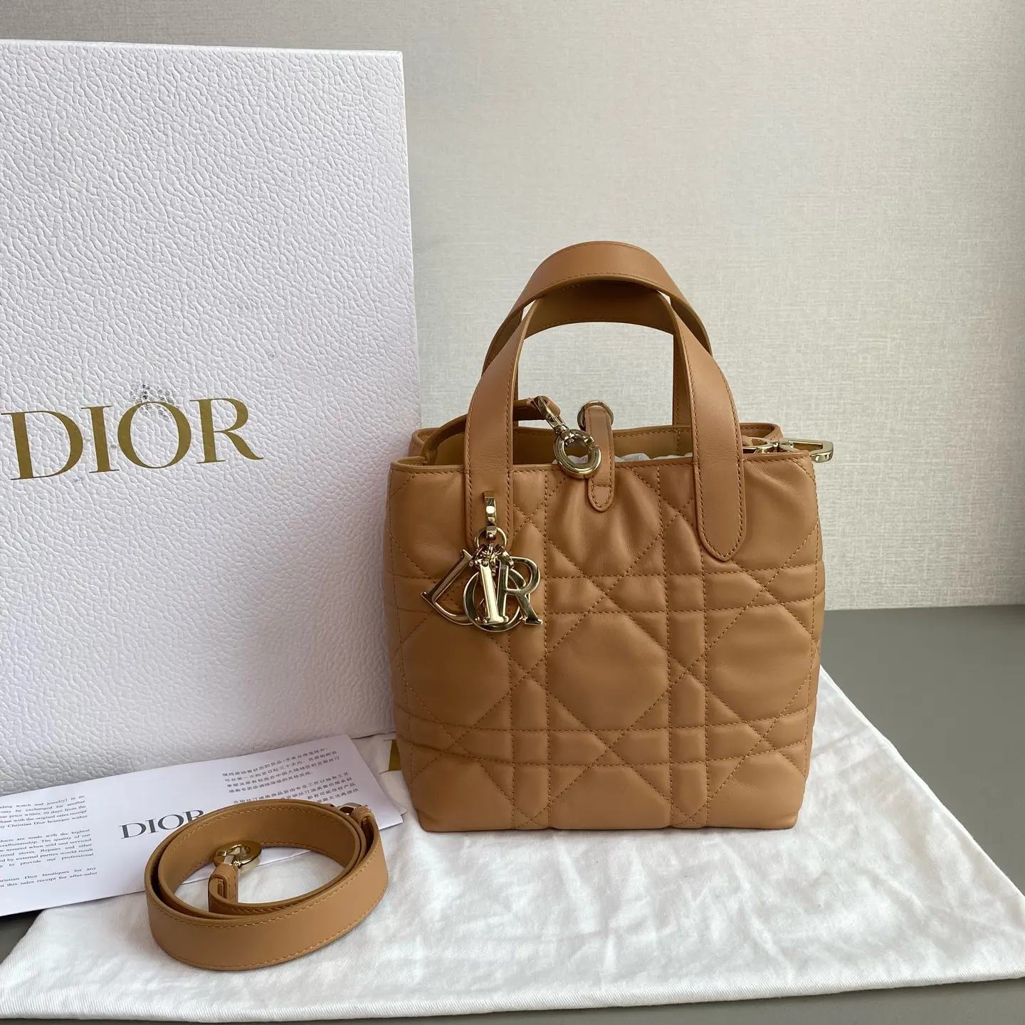 Pre-owned Dior toujours Camel Small Excellent Condition 25 Size 18× Luxury Bag P06E18004