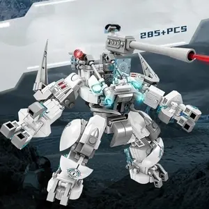 Tank Cannon Mech Robot Building Blocks, 285 Pieces Armor Model, Creative Assembly Toy Gift, Fun Educational Puzzle Set