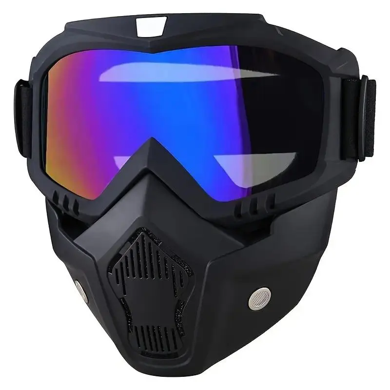 A Full-face Goggle with Anti-fog High-definition Lenses, a Detachable and Adjustable Ski Mask, and a Comfortable Handyman mask Sponge Pad - Made of Plastic Yard Work