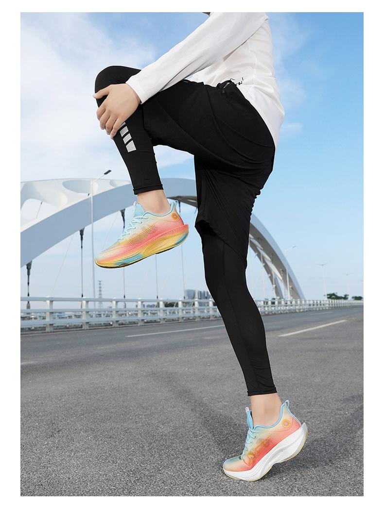 (New)Shoes For Men - Running Shoes For Men Of Large Size, Featuring A Blue And Pink Gradient Breathable Mesh, Shock-absorbing And Anti-slip Sole, And A Lace-up Closed Round Toe Design.These Are Casual Shoes Suitable For Running And Camping