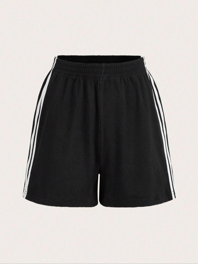 Women's Side Stripe Shorts, Casual Comfy Breathable Skinny Shorts for Daily Wear, Ladies Bottoms for Summer