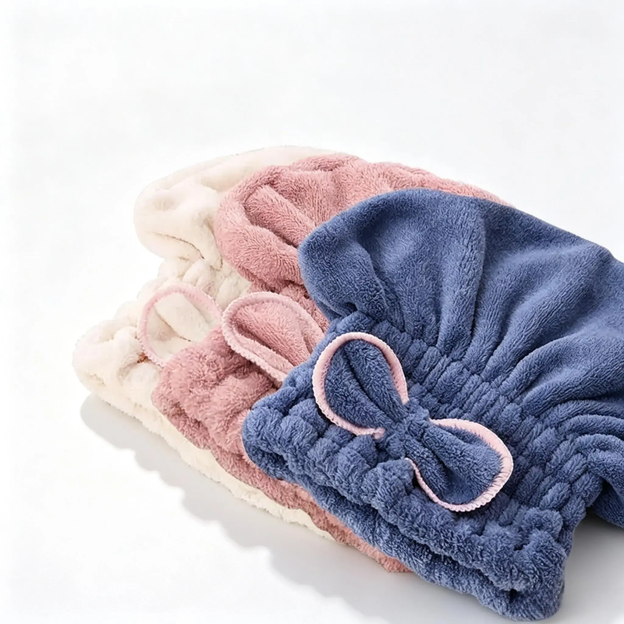 3PCS Microfiber Hair Towel Wrap For Women, Super Absorbent Quick Dry Hair Turban With Ultra Soft Fabric, Wet Hair Drying Cap For Curly Hair, Long Hair And Overnight Hair Care, Bathroom And Travel Essentials