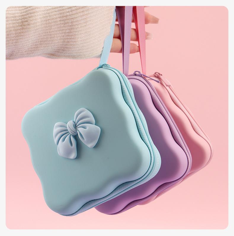 iPhone Charger Cable Protector Set with Cute Pink Bow, Only Compatible with Apple Original 18W/20W Adapter, Anti-Break Data Cable Organizer & Storage Bag for Women Girls (Charger & Cable Not Included)