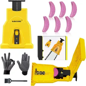 Universal Chainsaw Teeth Sharpener, Portable Chainsaw Sharpener with 6 Fast Sharpening Stones, Chainsaw Blade Sharpener, Chain Saw Sharpener Tool for 12-22 Inches Chain Saw Bar