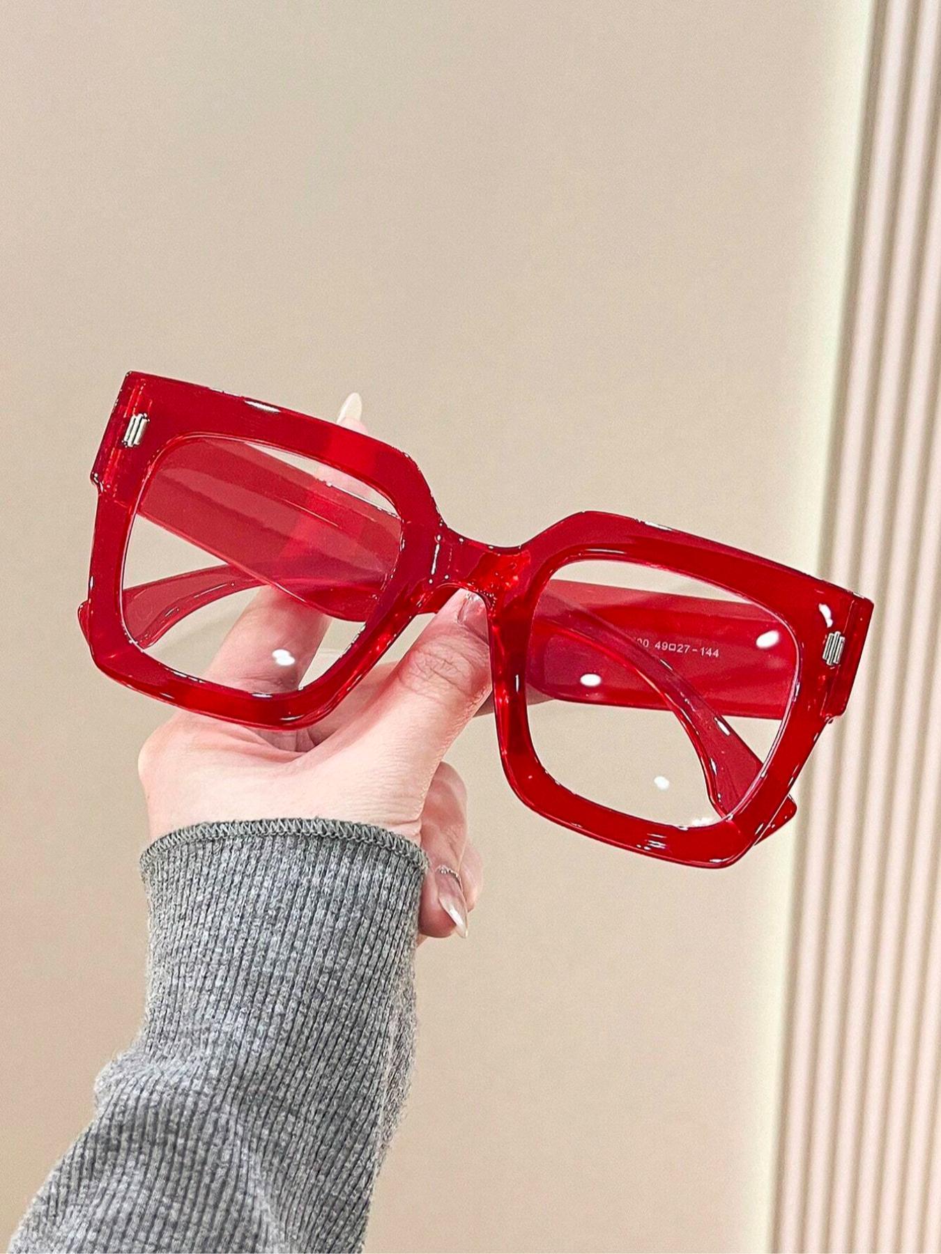 Cute Square Frame Eyeglasses, Basic Fashion Anti-blue Light Eyeglasses for Women & Men, Fashion Eyeglasses for Work, Daily Clothing Decor, Perfect for Student Daily Use