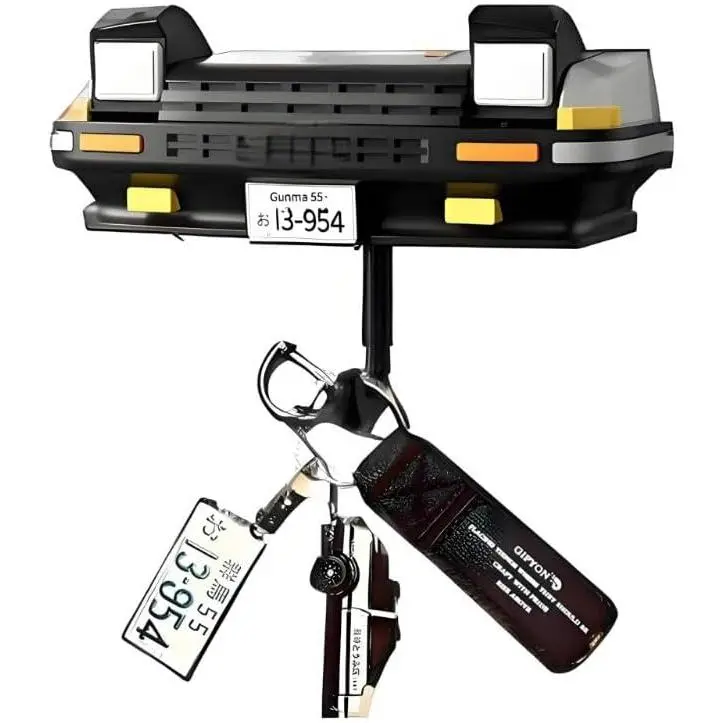 Retro Car Key Holder Wall Mount – Creative Automotive Key Rack with Hooks, Vintage Car Front Design, Home Entryway Organizer Keys and Small Items