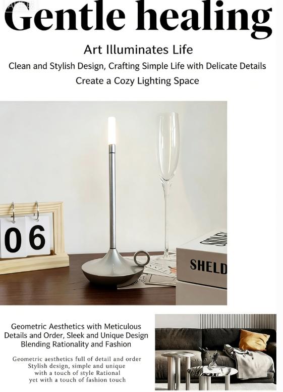 Aladdin Rechargeable LED Table Lamp, Touch Control, Ambient Light for Hotel, Restaurant, Bar & Camping