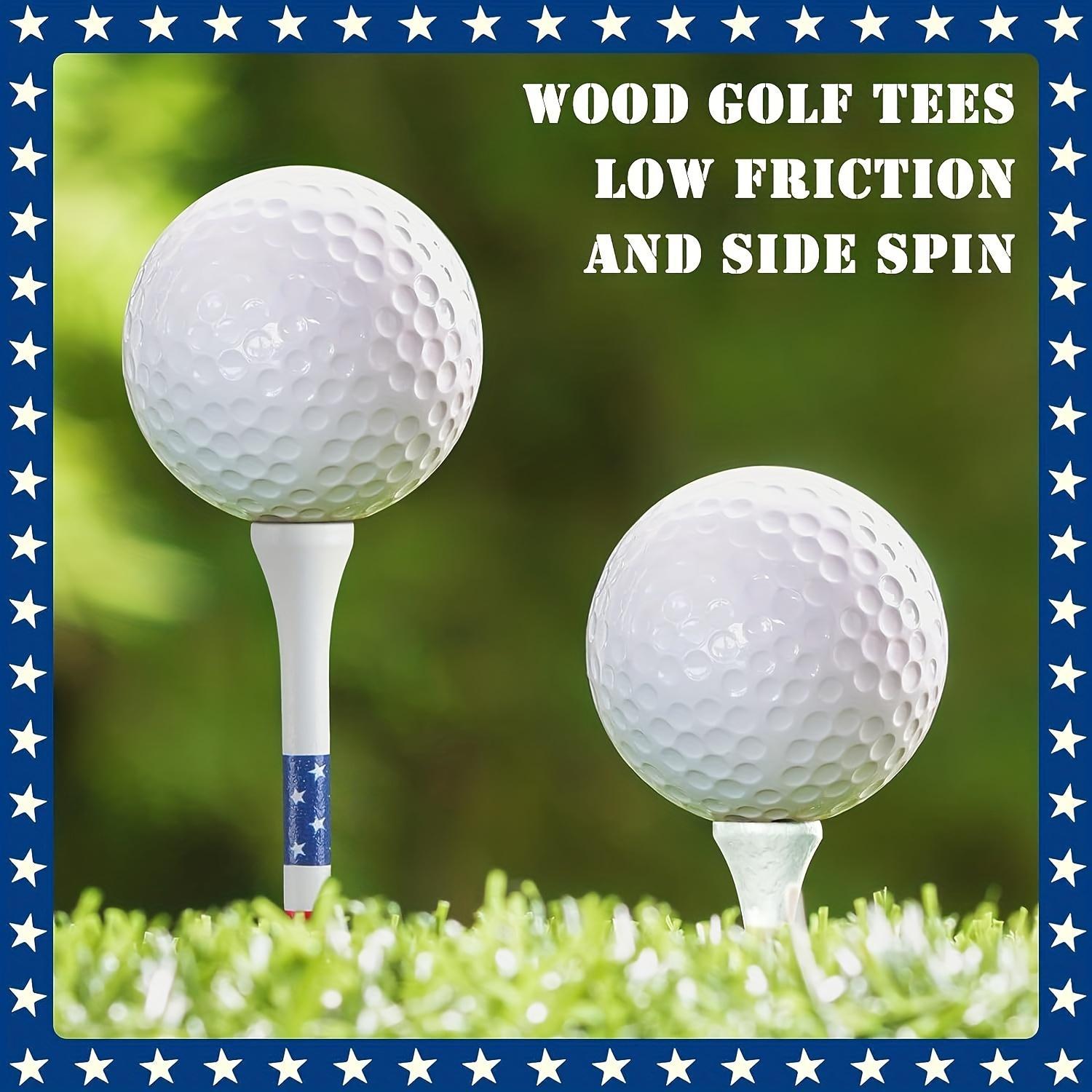 American Flag Golf Tees (50/100pcs), Wooden Golf Tees, Stars and Stripes Design Golfing Tees, Teens Golf Balls Game Accessories, Golf Equipment, Golf Supply