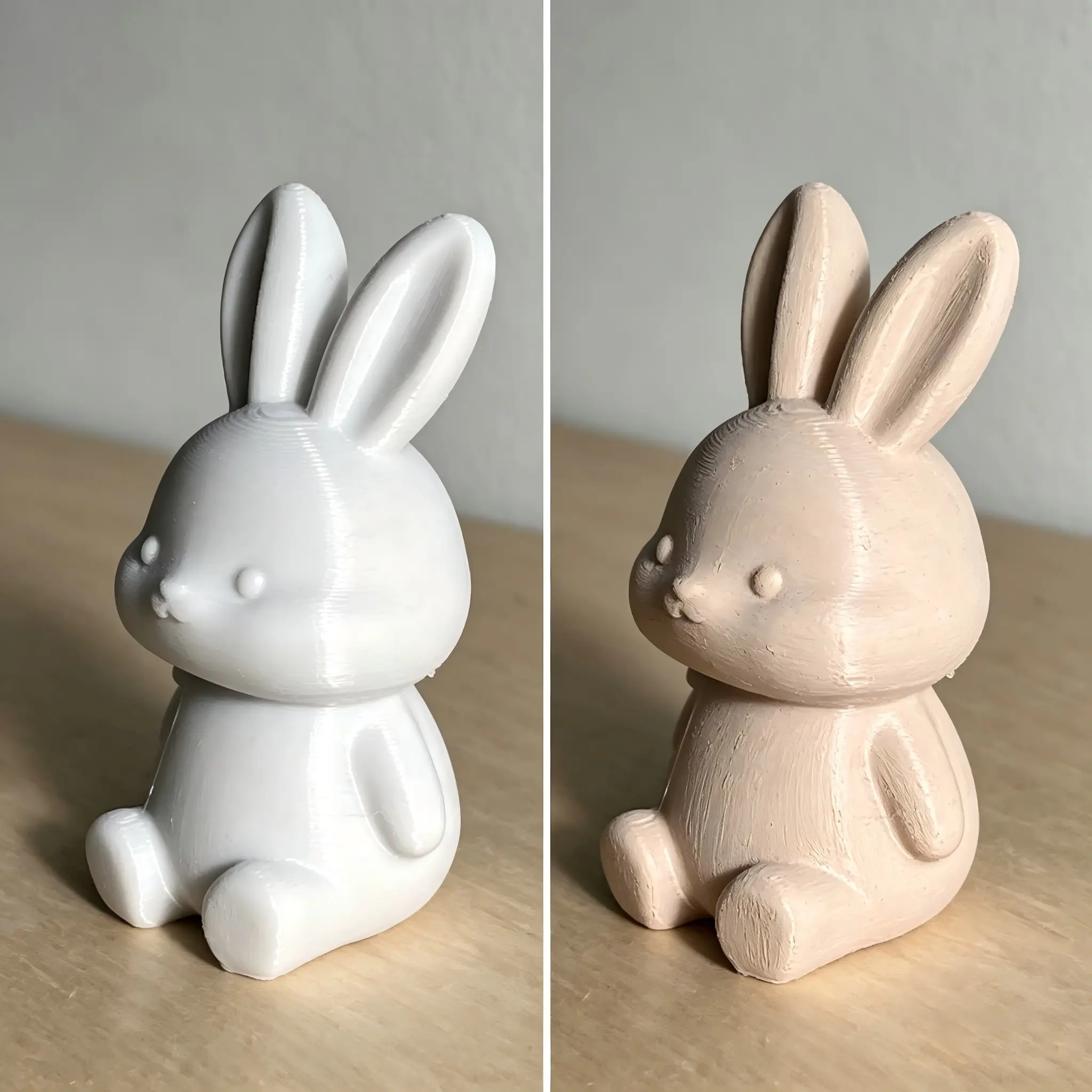 Colorable Sitting Bunny Figurine, 3D Printed Decorative Ornament, Perfect for Home Décor, Unique Gift Idea, Easy to Customize