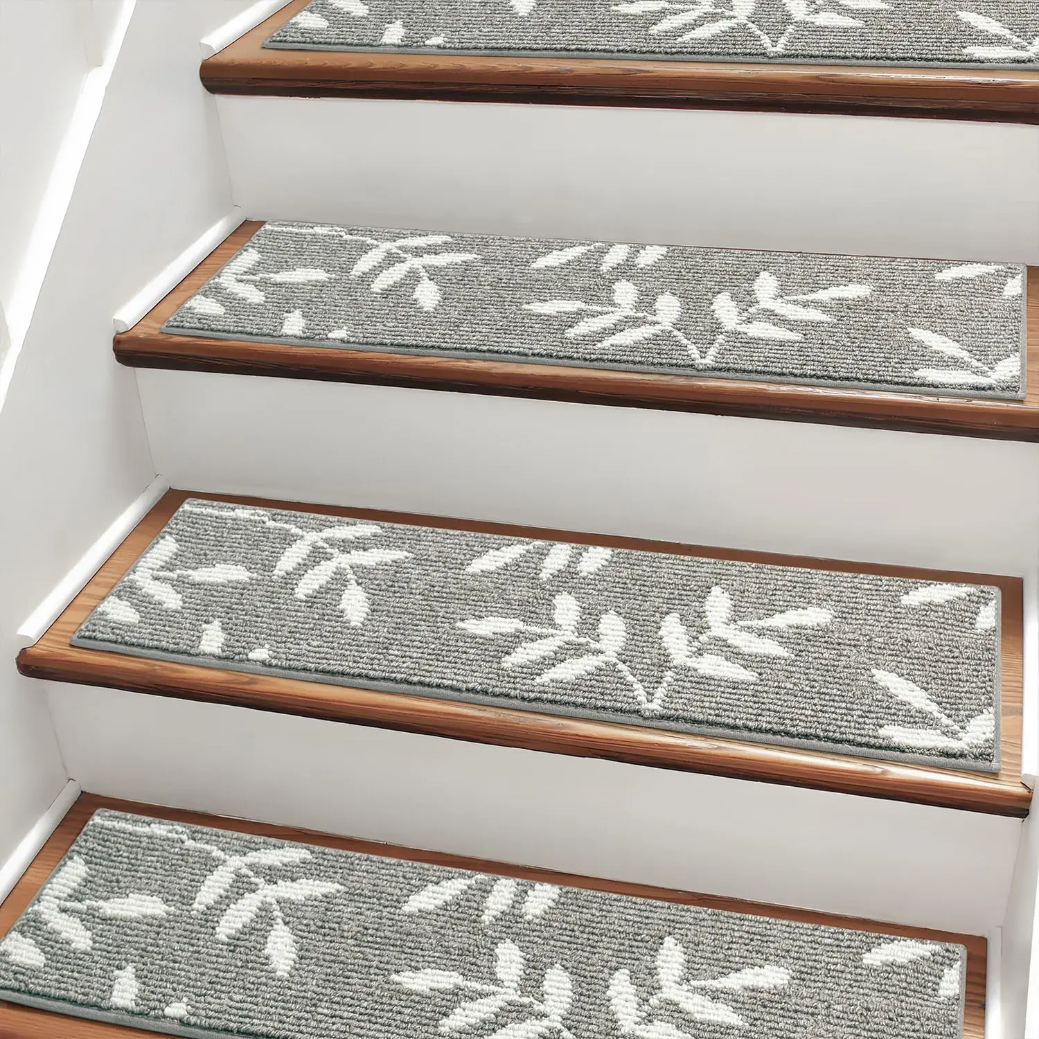 Stair Treads for Wooden Steps Non Slip Stair Carpet, 4 Pack Stair Runners Indoor Stair Rugs for Elders and Pets  Staircase Step Treads Covers, 30x8 Inches, Grey
