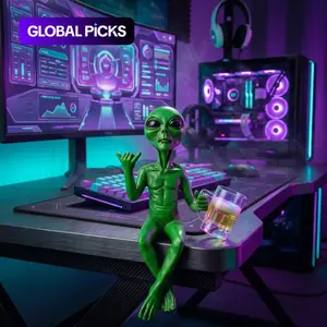 Alien Design Beer/Wine Drinking Statue, Resin Figure, 1 Box Fun Humorous Outer Space Decor, Alien Figurine Ornaments with Mug, Gift for Sci‑Fi Fans #GLOBAL PICKS
