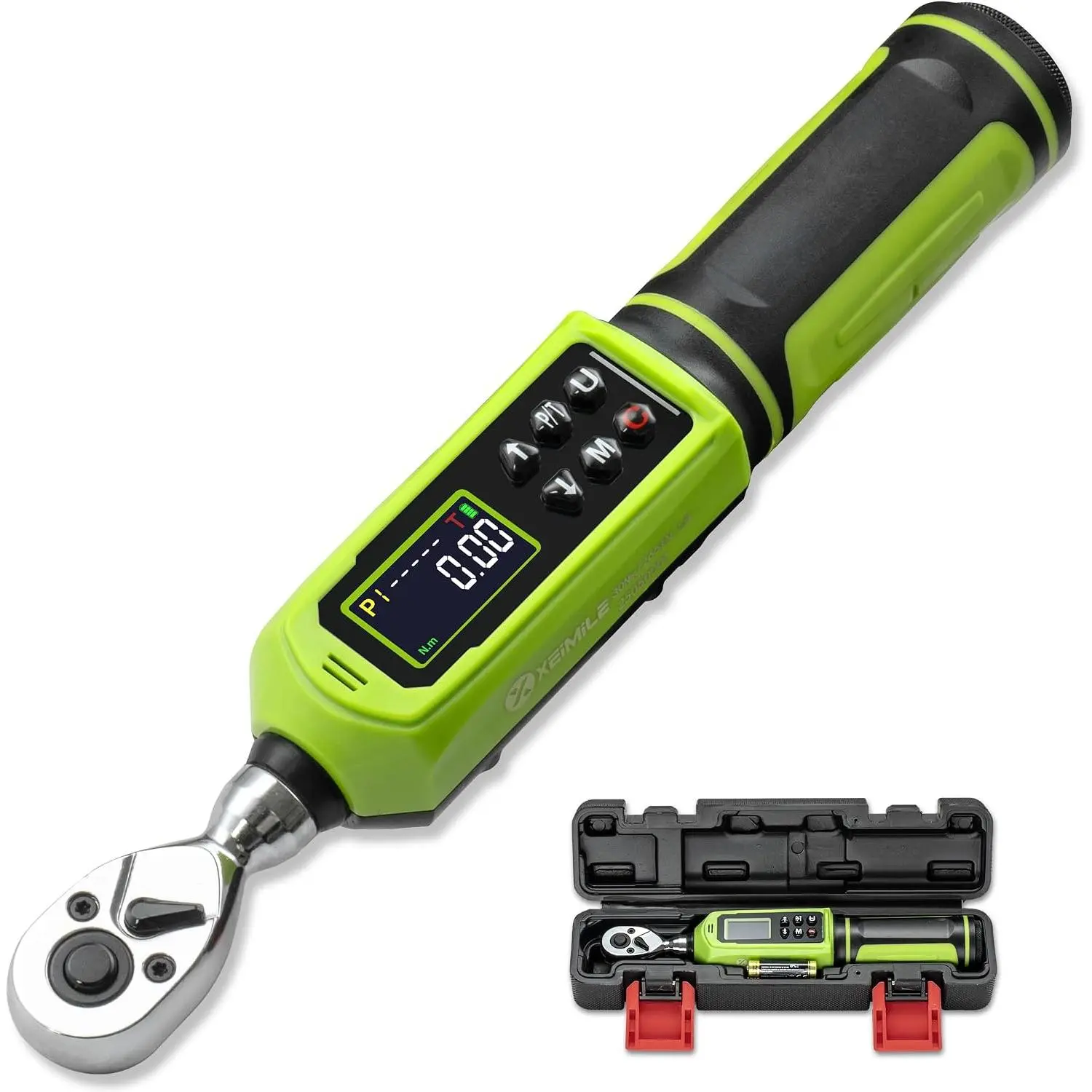Digital Torque Wrench 1/4" Drive-4-266 In.Lb/0.45-30 N.m, Electric Torque Wrench With  Direction Vibration Buzzer LED ,+-2% Accuracy Five Units for    Auto Repair