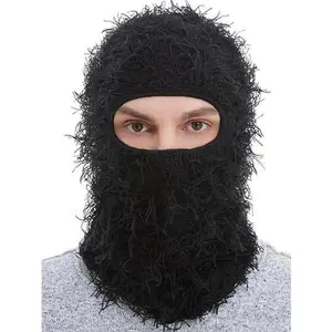 Balaclava Ski Mask for Men Women Shiesty Mask Shaggy Knitted Full Face Ski Mask Windproof Neck Warmer