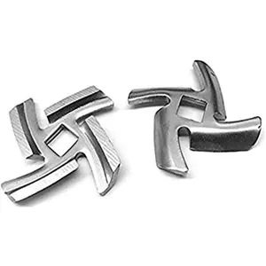 5# Stainless Steel Meat Grinder Blade Knife Cutter Compatible with Size 5 Meat Grinder, Fits Kitchen (2 Pack)