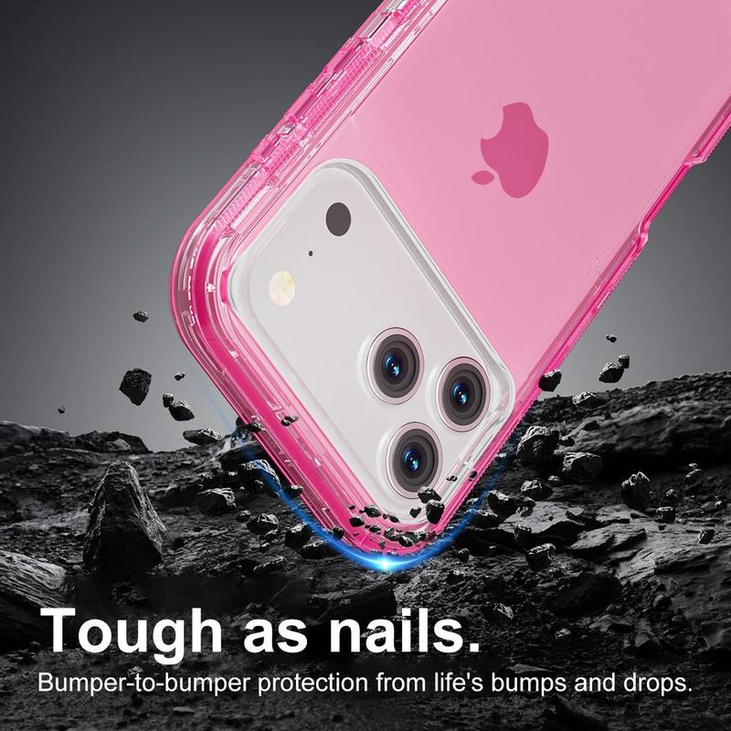 OREKROY Hybrid 3-Layer Military Shockproof Clear Defender Case For iPhone 17 Pro Max/17 Air/17 Pro/17 Heavy Duty Drop Protection Full Body Rugged Shockproof Dust Proof Protective Tough Durable Back Cover