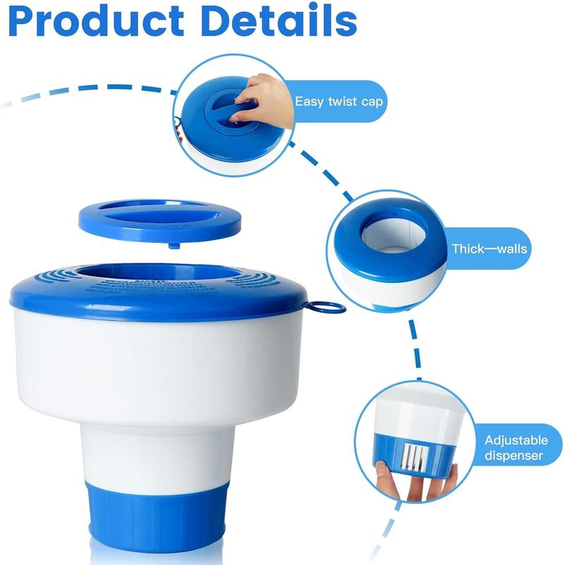 Pool Chlorine Floater for Pools Fits 3" Tablets,7" Diameter Chlorine Tablet Floater with Adjustable Flow Vents Balanced  Dispenser for hot tub/SpaCollapsible