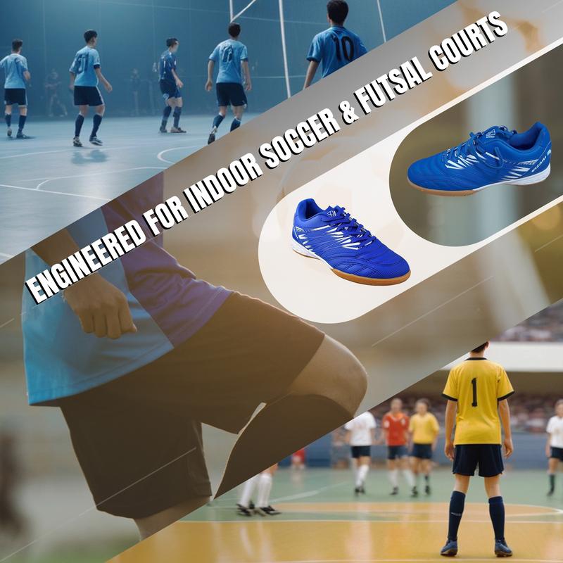 Vizari Indoor Soccer Shoes for Men and Women |   Lightweight Indoor Football Shoes with Synthetic Upper |   Non-Marking Rubber Outsole Cleats for Indoor Soccer and Futsal Surfaces