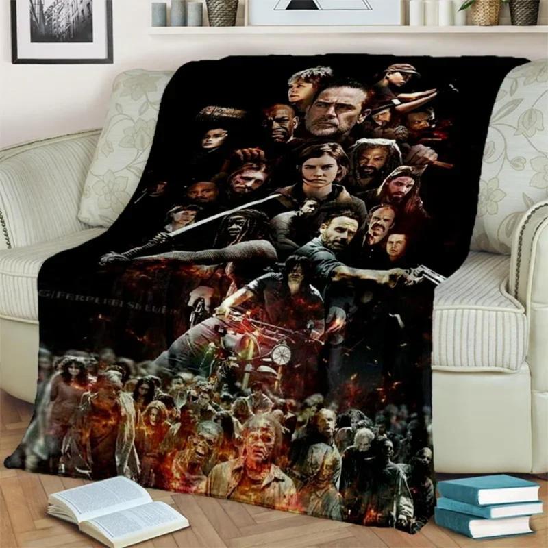 3D Horror TV The Walking Dead Blanket,Soft Throw Blanket for Home Bedroom Bed Sofa Picnic Travel Office Cover Blanket Kids  Warm Haven Textiles