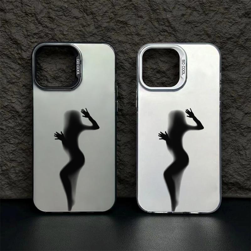 Black Phantom Suitable For iPhone X Xs 11 12 13 14 15 16 Pro Max color printing matte protective case 7/8 14 15 16 Plus High-quality Protective Mobile Phone Shell